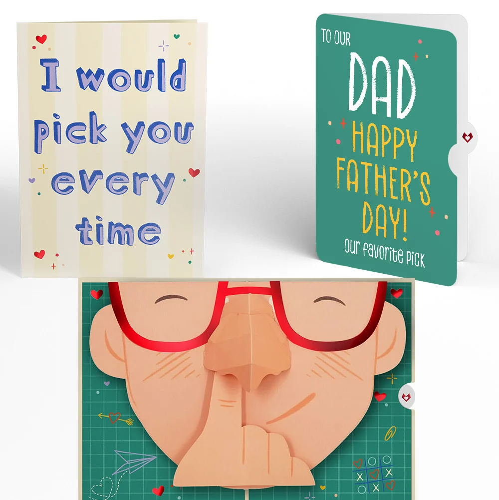 Lovepop Pick You Every Time Father’s Day Pop-Up Card and Sentiment Set for Dad Glass