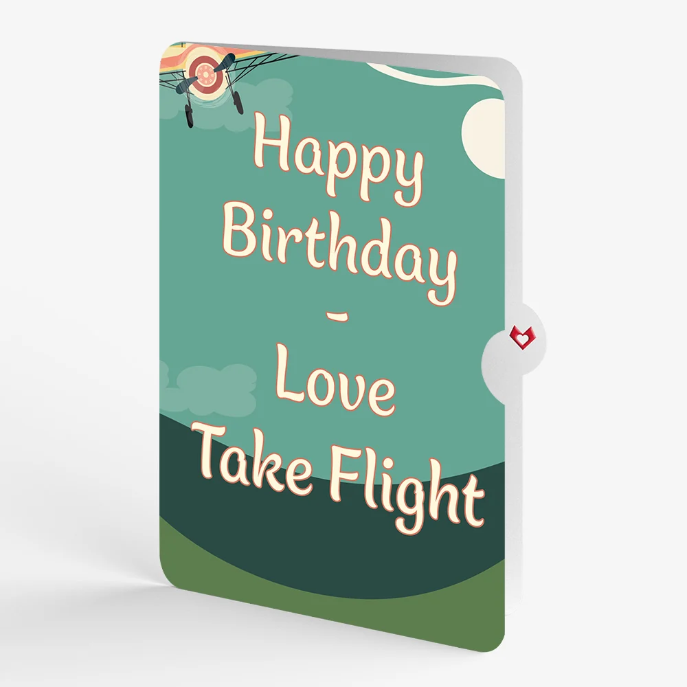 Lovepop Vintage Plane Birthday Pop-Up Card and Love Flight Sentiment Set - Image 4