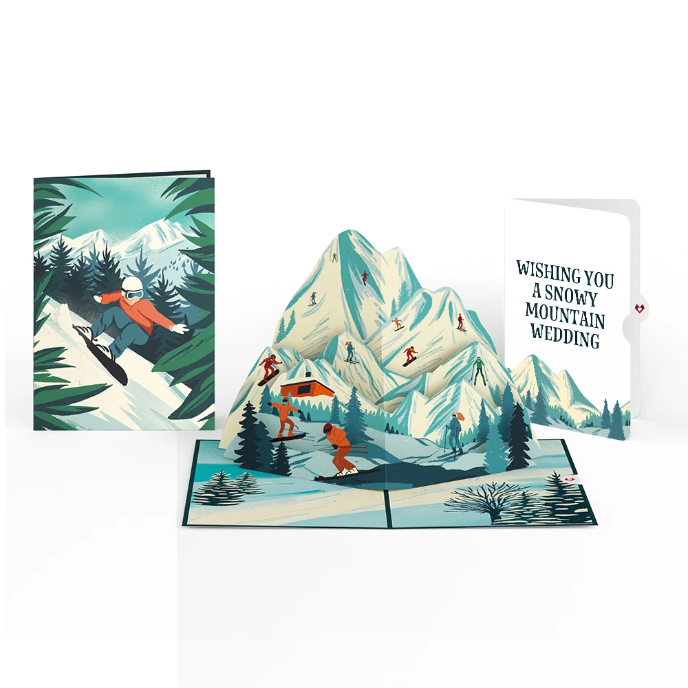 Lovepop Mountain Snowboard Adventure Wedding Pop-Up Card and Sentiment Set