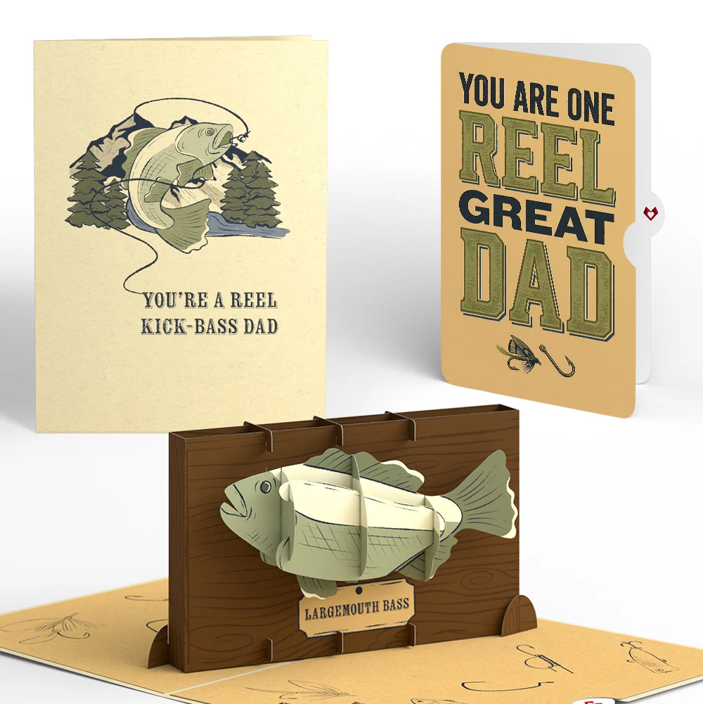 Lovepop Reel Kick-Bass Dad Father's Day Pop-Up Card and Sentiment Set for Dad