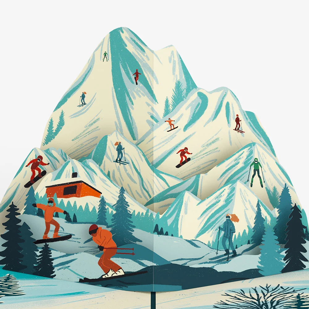 Lovepop Mountain Snowboard Adventure Pop-Up Card and Grandparents Day Sentiment Set - Image 3