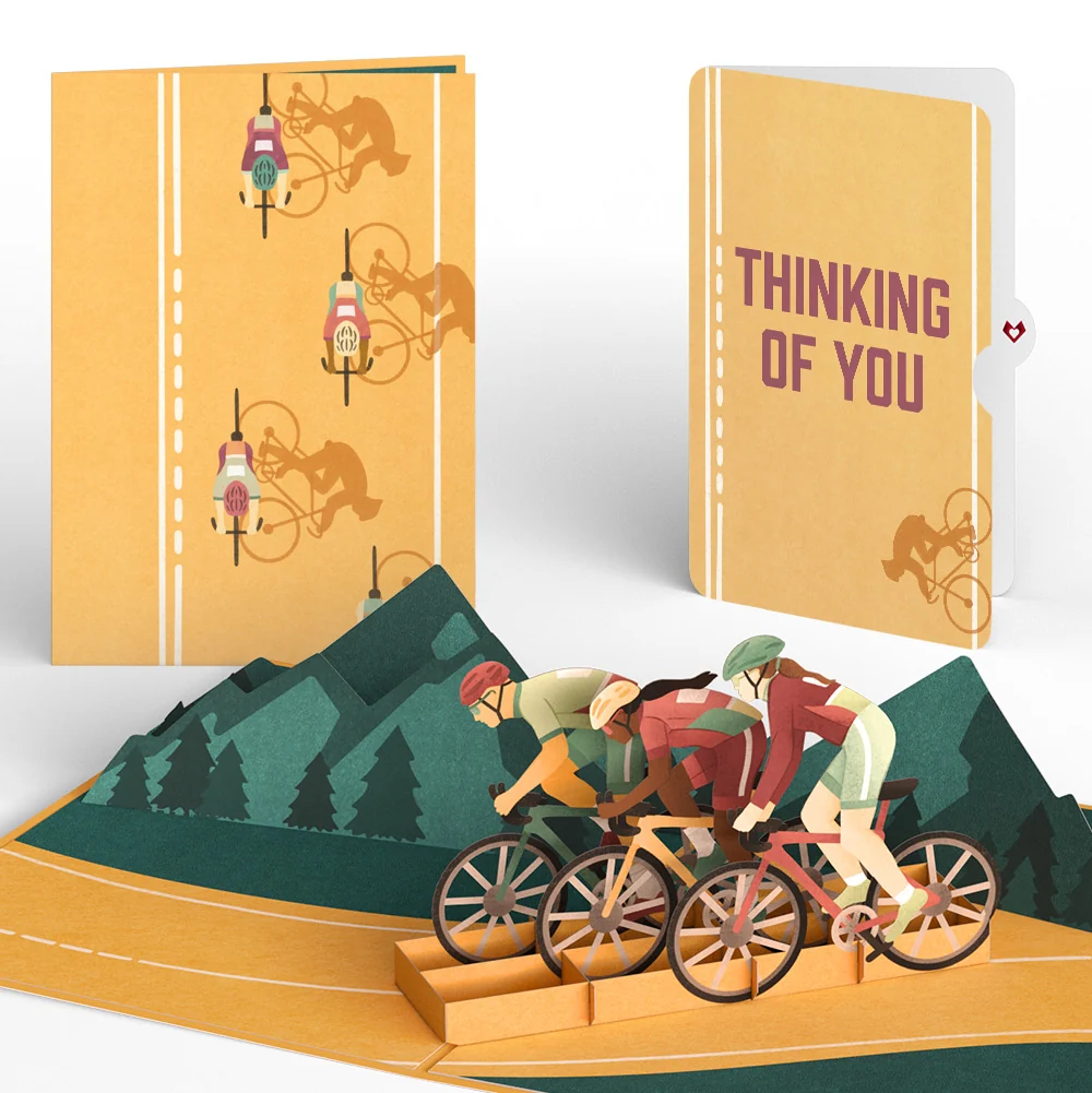 Lovepop On the Ride Biking Thinking of You Pop-Up Card and Sentiment Set Bicycle
