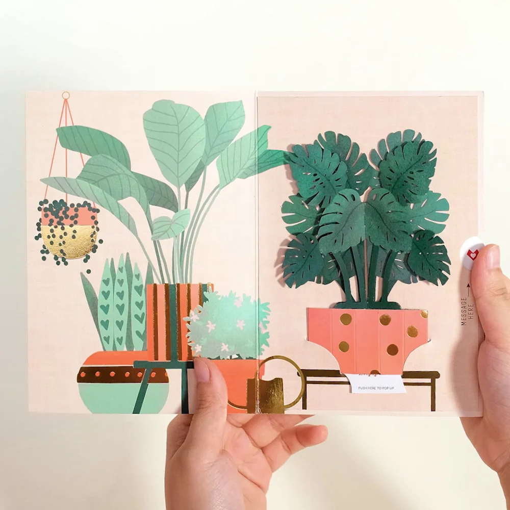 Lovepop Monstera Card With Mini Bouquet - Image 3