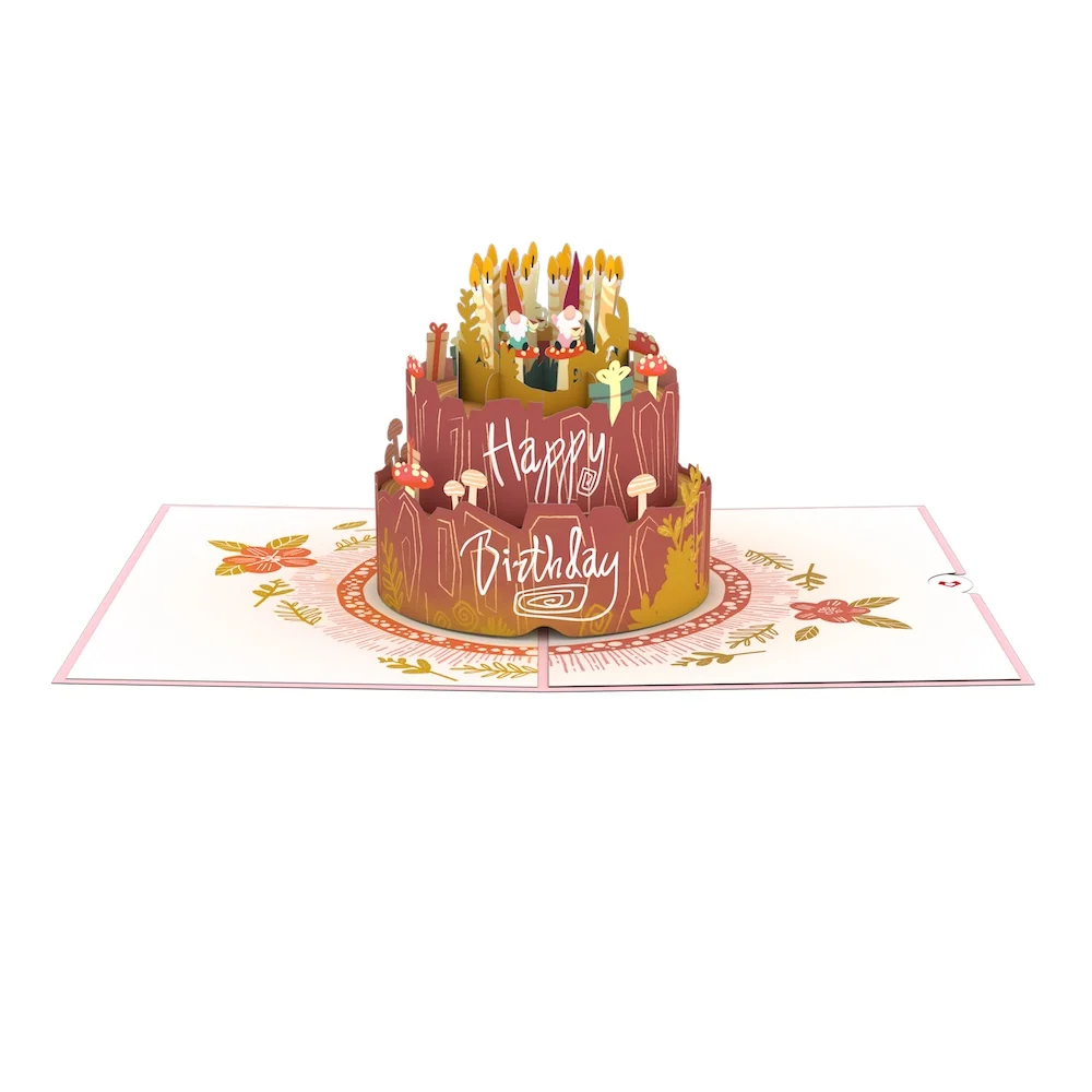 Lovepop Woodland Gnomes Birthday Cake Pop-Up Card Tea - Image 3