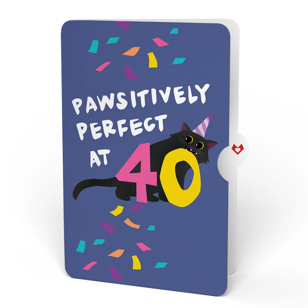 Lovepop Purr-fect Cat 40th Birthday Bouquet and Sentiment Set Vase - Image 4