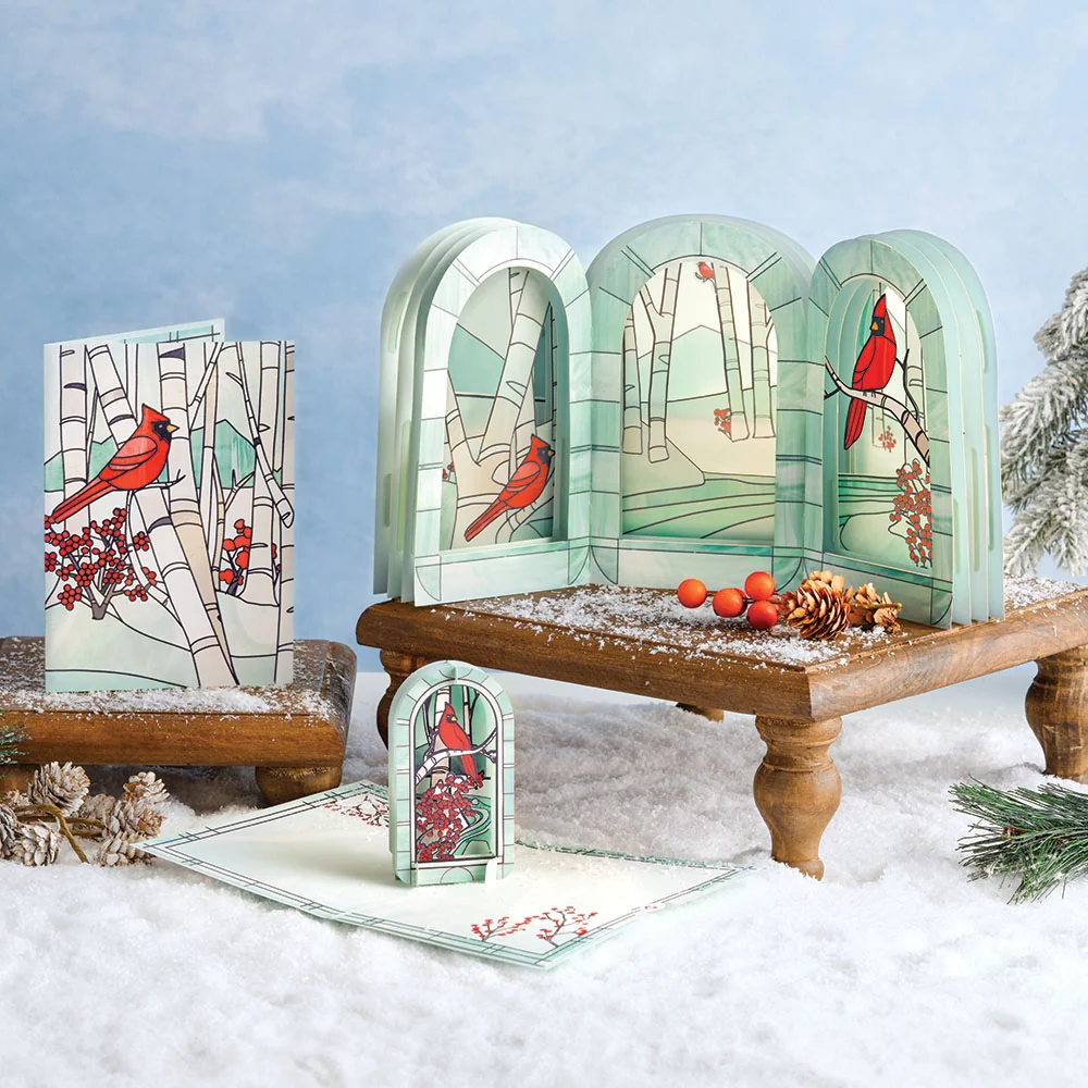 Lovepop Stained Glass Winter Cardinal Bundle