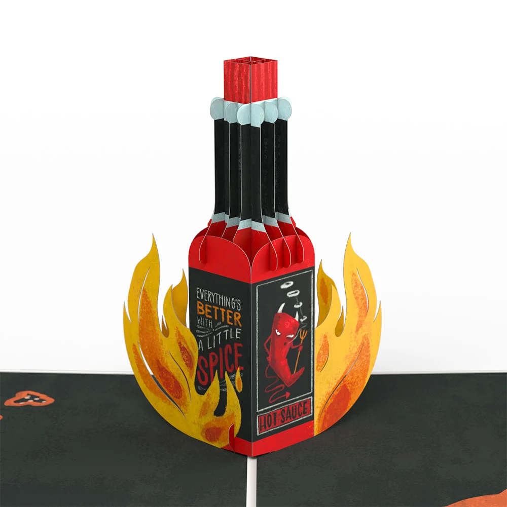 Lovepop Hot Sauce Father's Day Pop-Up Card and Sentiment Set – You're So Hot Bottle - Image 3