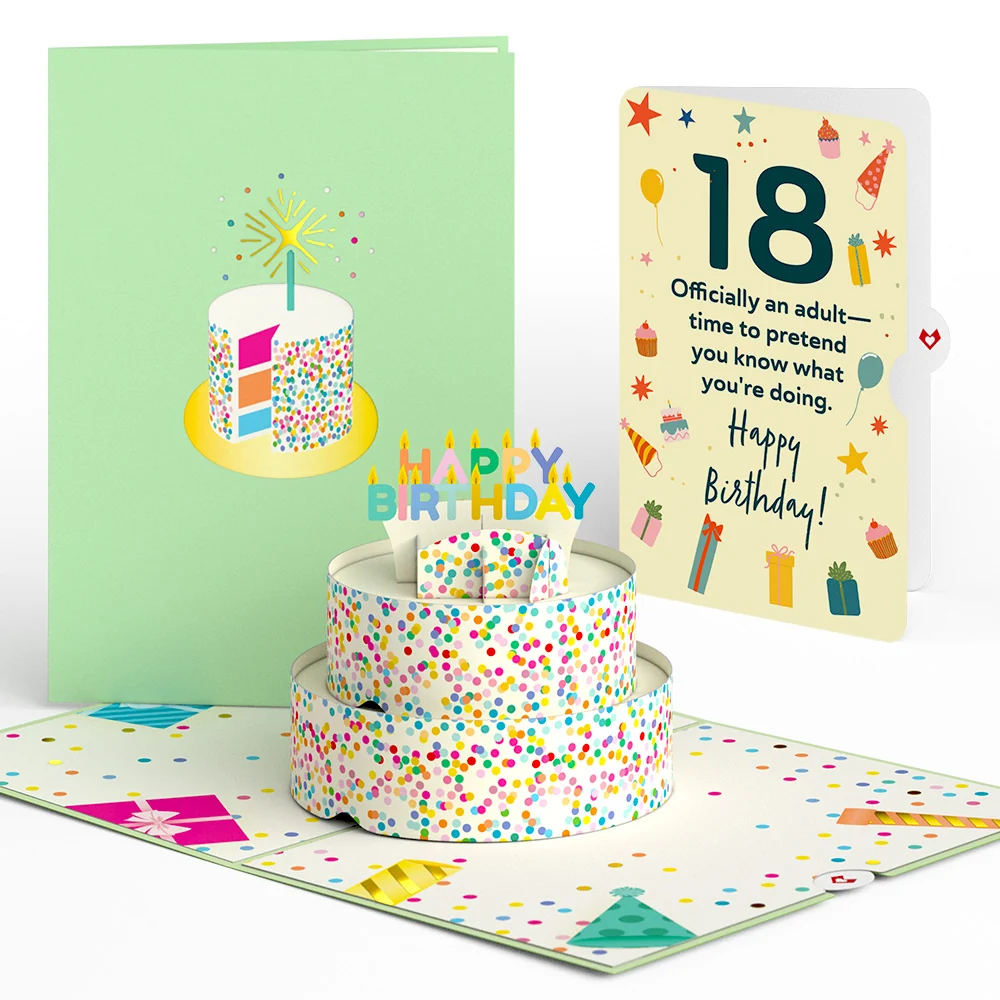 Lovepop Sprinkles 18th Birthday Cake Pop-Up Card and Sentiment Set Candle