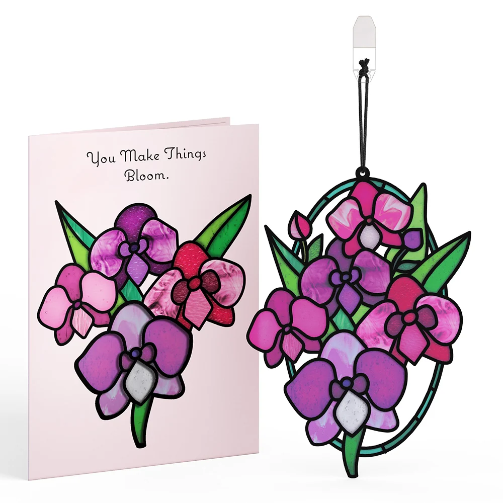 Lovepop You Make Things Bloom Orchid Suncatcher Card - Image 2