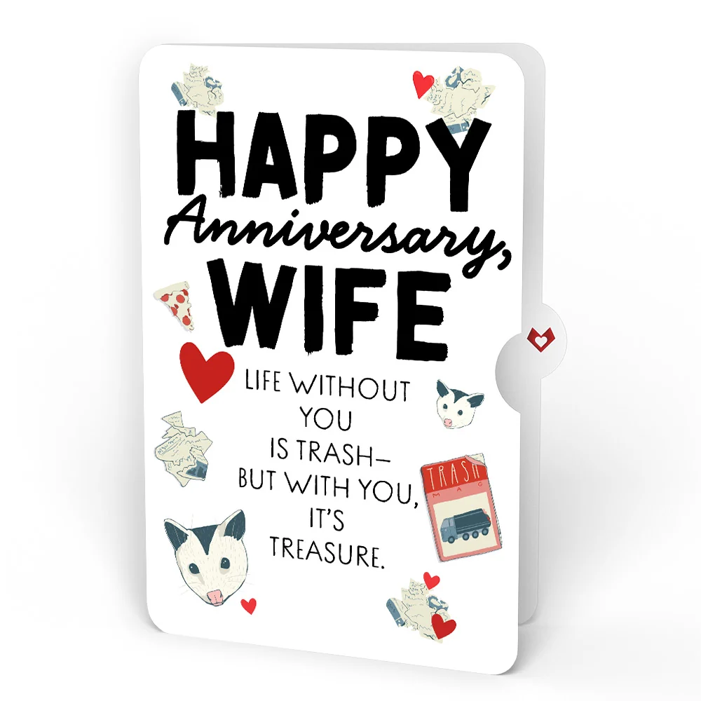 Lovepop Party Possums Anniversary Glitter Bouquet and Sentiment Set for Wife Vase - Image 4