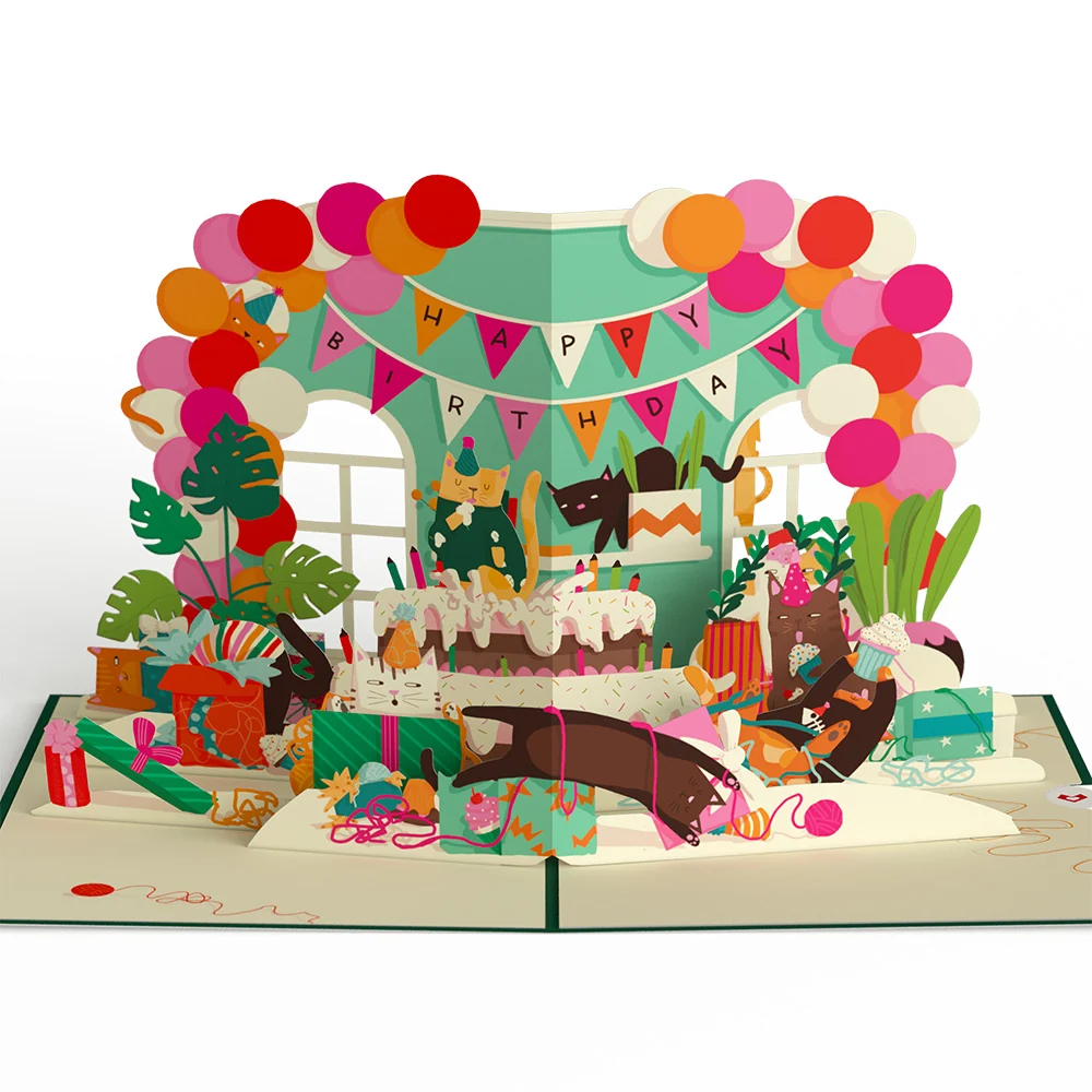 Lovepop Party Cats Birthday Pop-Up Card and Sentiment Set for Grandma - Image 3