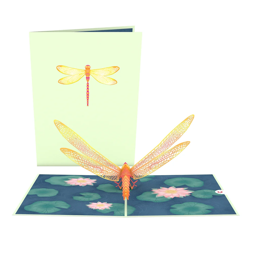Lovepop Dragonfly on Water Lily Pop-Up Card