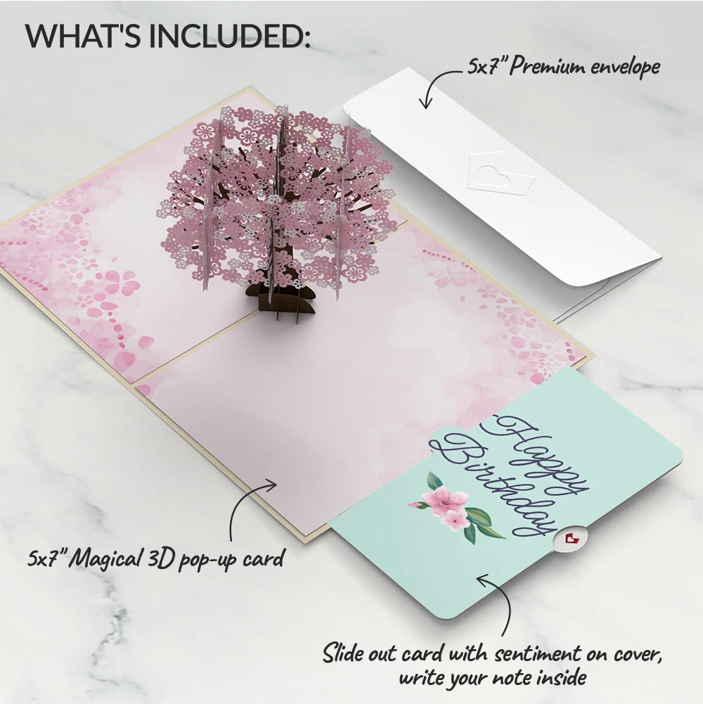 Lovepop Cherry Blossom Birthday Pop-Up Card and Sentiment Set - Image 2
