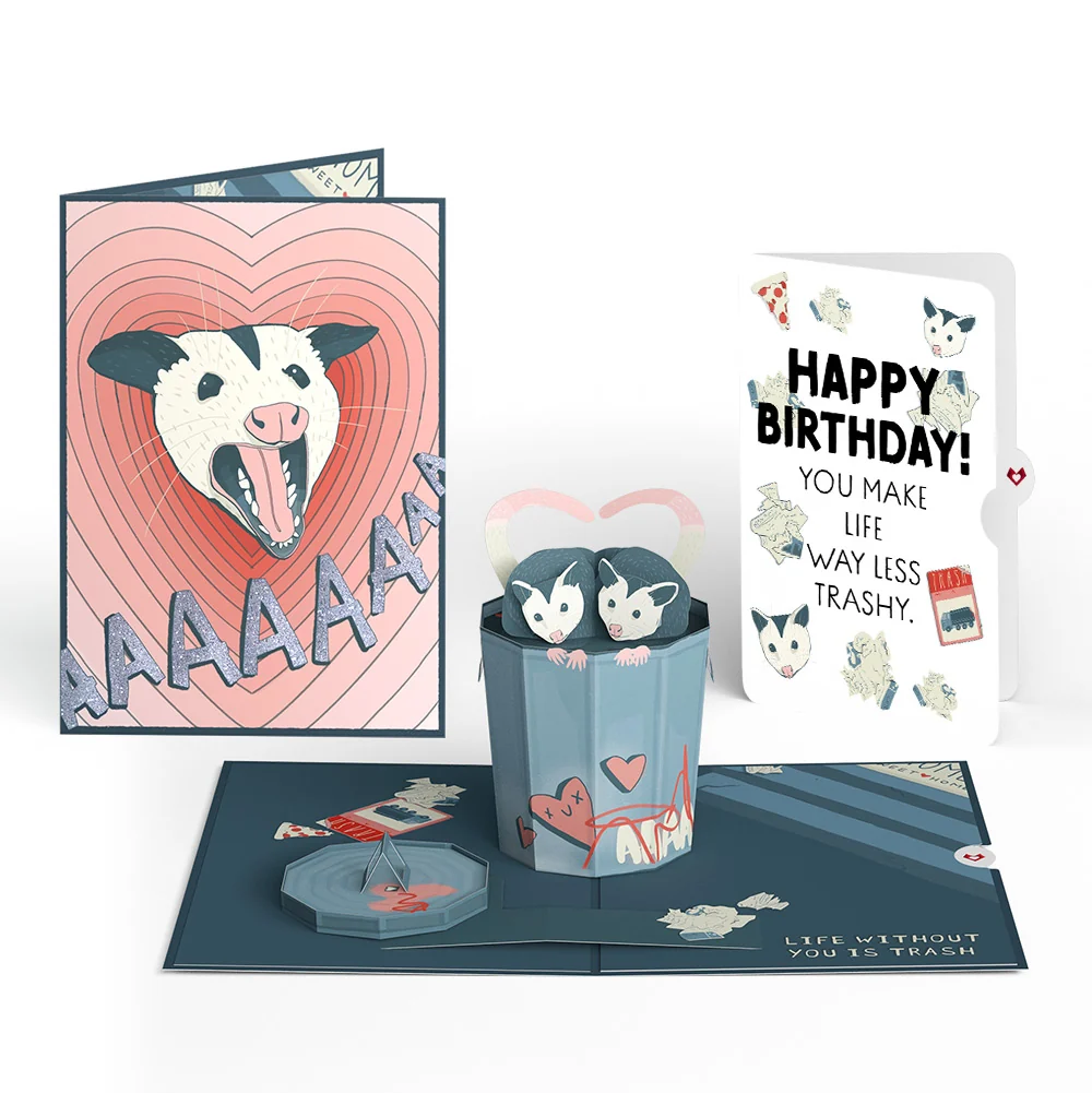 Lovepop Life Without You Is Trash Possums Birthday Pop-Up Card and Sentiment Set