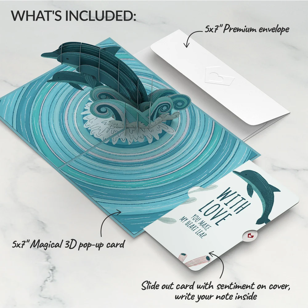 Lovepop Playful Dolphins Love Pop-Up Card and Sentiment Set - Image 2