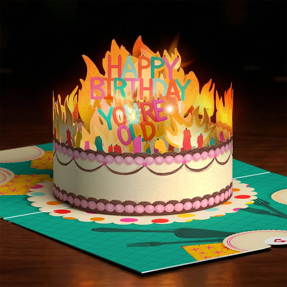 Lovepop Too Many Candles Birthday Music and Lights Pop-Up Card & Bouquet Bundle - Image 4