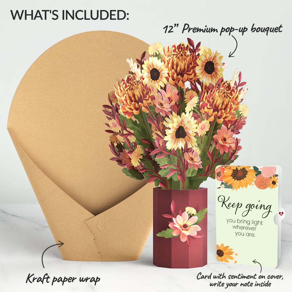 Lovepop Fall Sunshine Encouragement Bouquet and Sentiment Set Vase - Image 2