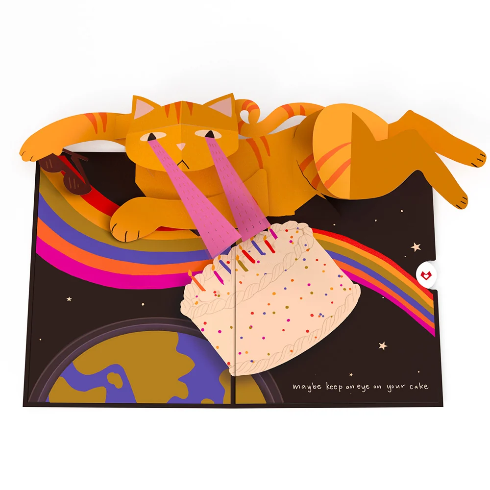 Lovepop Out of this World Birthday Cat Pop-Up Card - Image 4