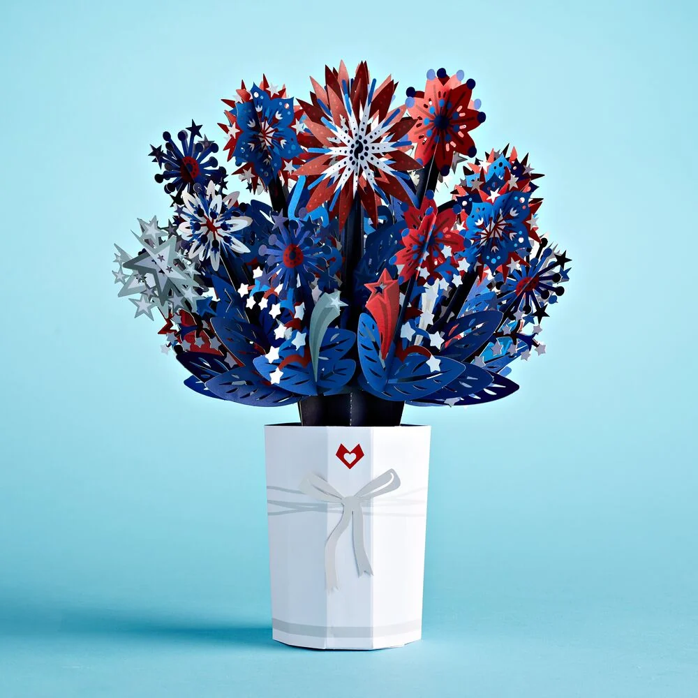 Lovepop Patriotic Flower Bouquet Pot