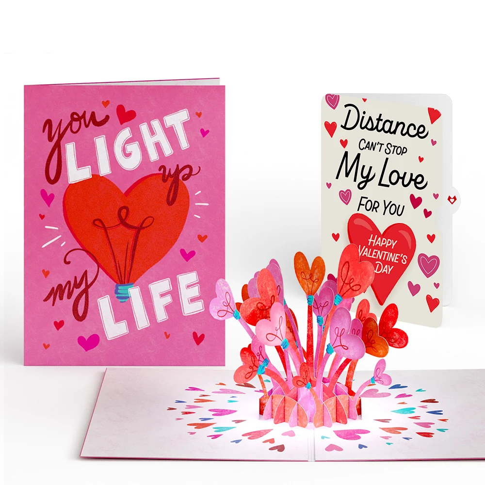 Lovepop You Light Up My Life Distance Can't Stop My Love Valentine Light-Up Pop-Up Card and Sentiment Set