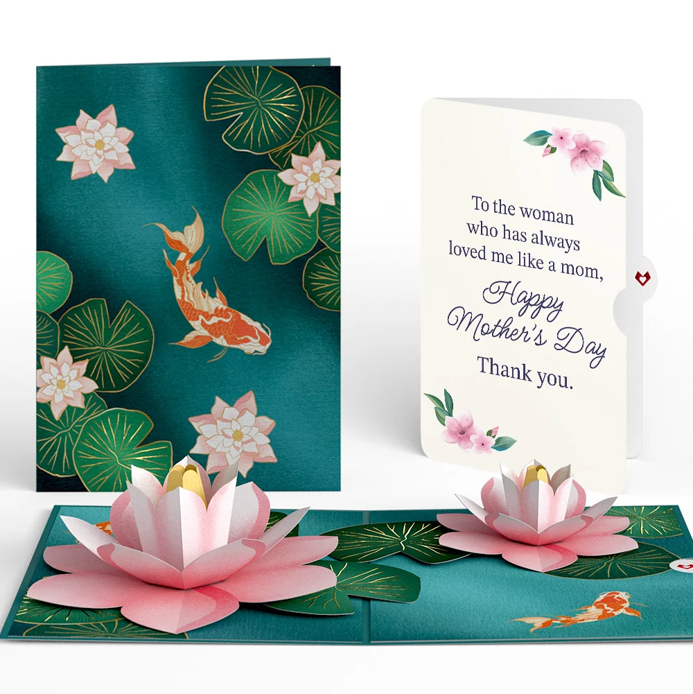 Lovepop Koi Fish and Lotus Pond Mother's Day Pop-Up Card and Loved Me Like A Mom Sentiment Set