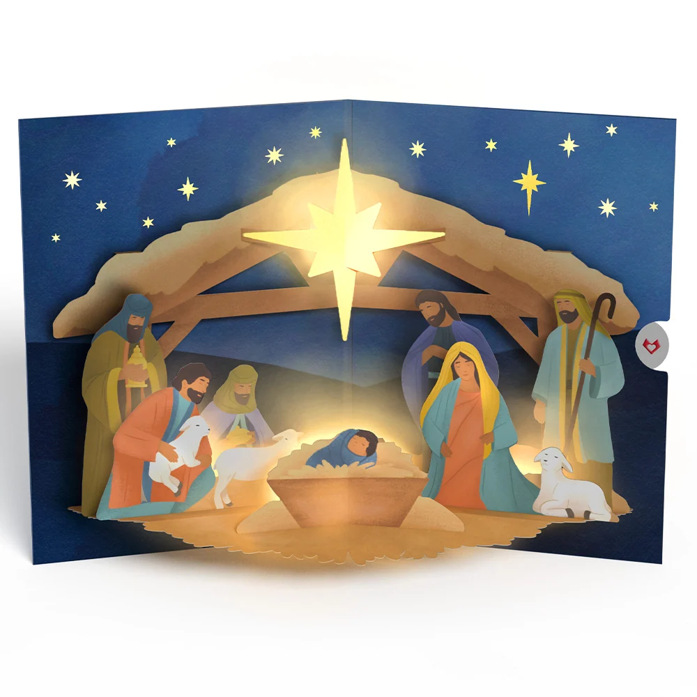 Lovepop Oh Holy Night Nativity Light-Up Pop-Up Card - Image 4
