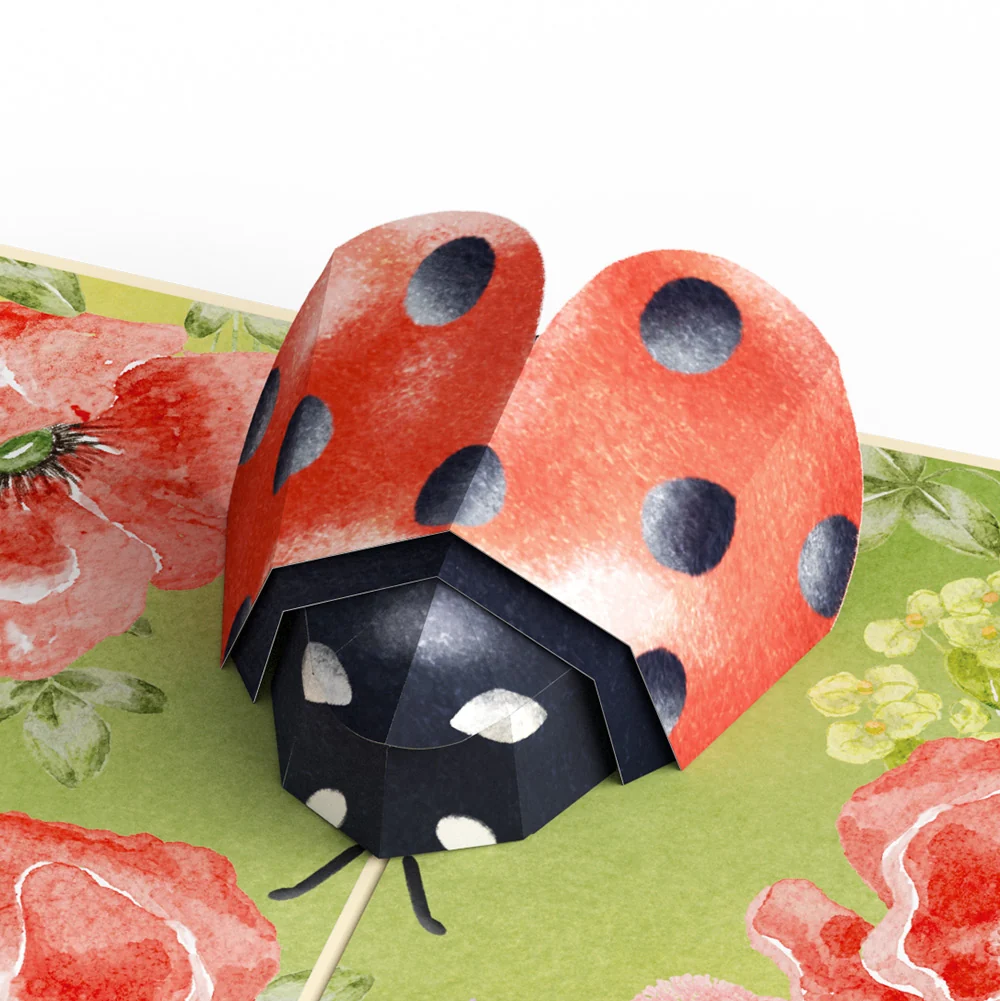 Lovepop Lovely Ladybug Mother’s Day Pop-Up Card and Sentiment Set Cream - Image 3