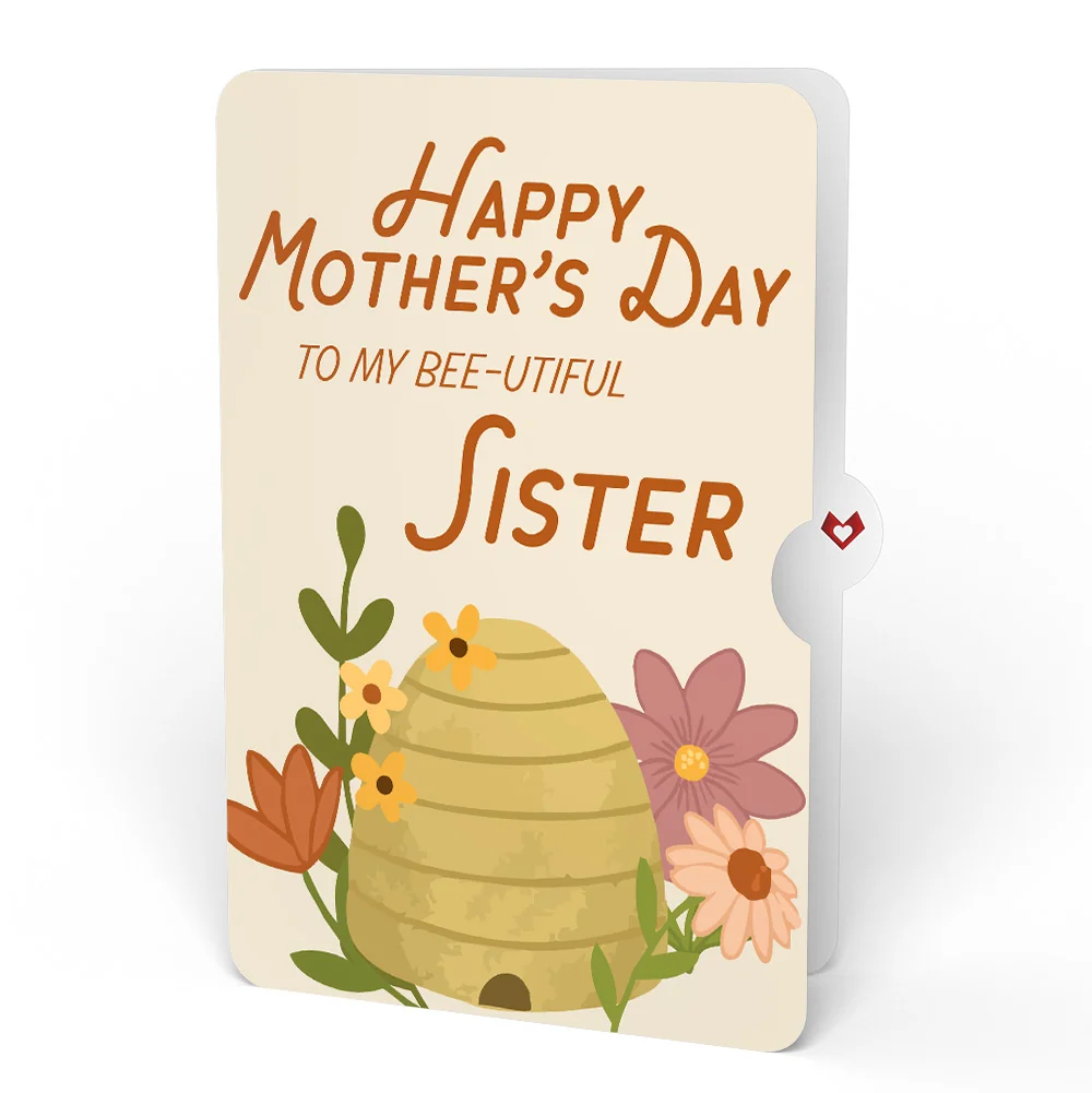 Lovepop Botanical Bee Mother’s Day HeartFelt Charm Card and Sentiment Set for Sister Cream - Image 4