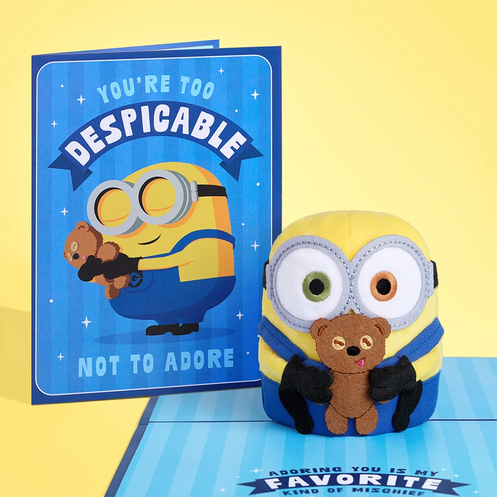 Lovepop Minions 'Too Despicable Not to Adore' Plushpop Card