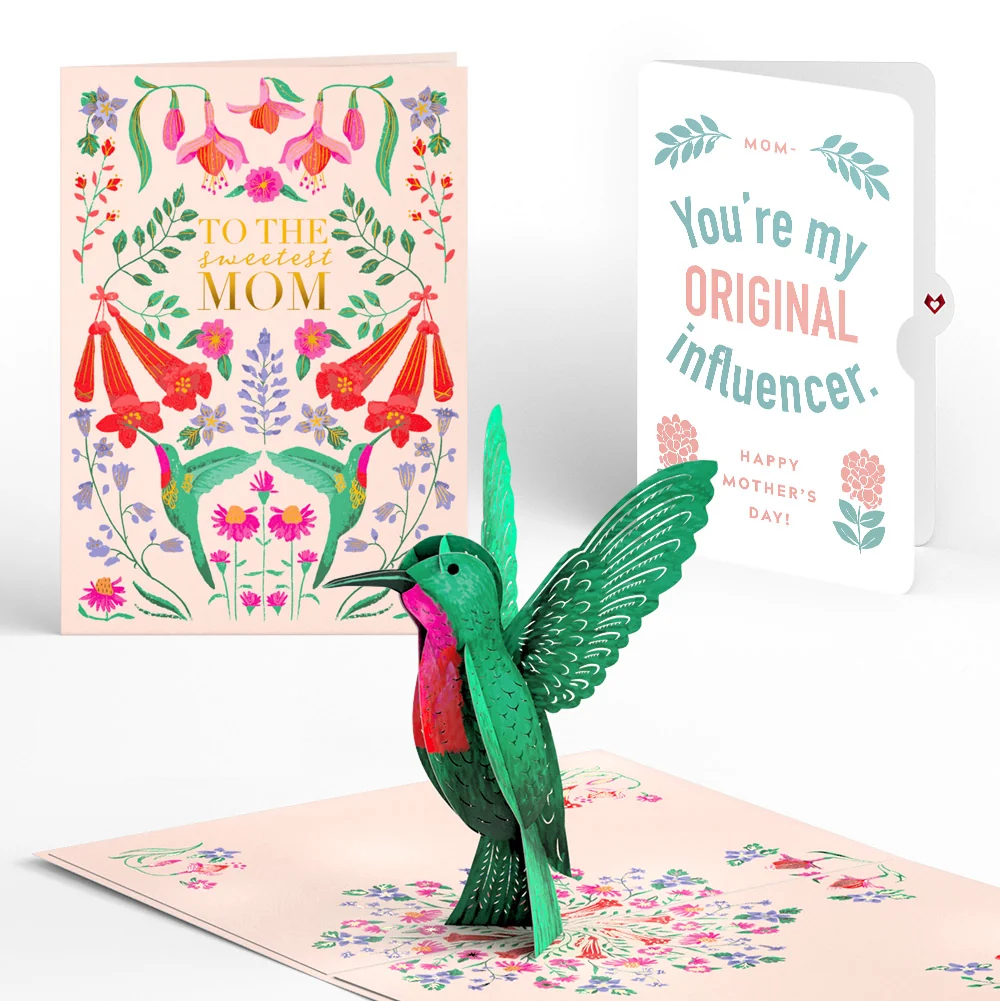 Lovepop Sweetest Hummingbird Mother’s Day Pop-Up Card and Original Bloom Tribute Sentiment Set for Mom