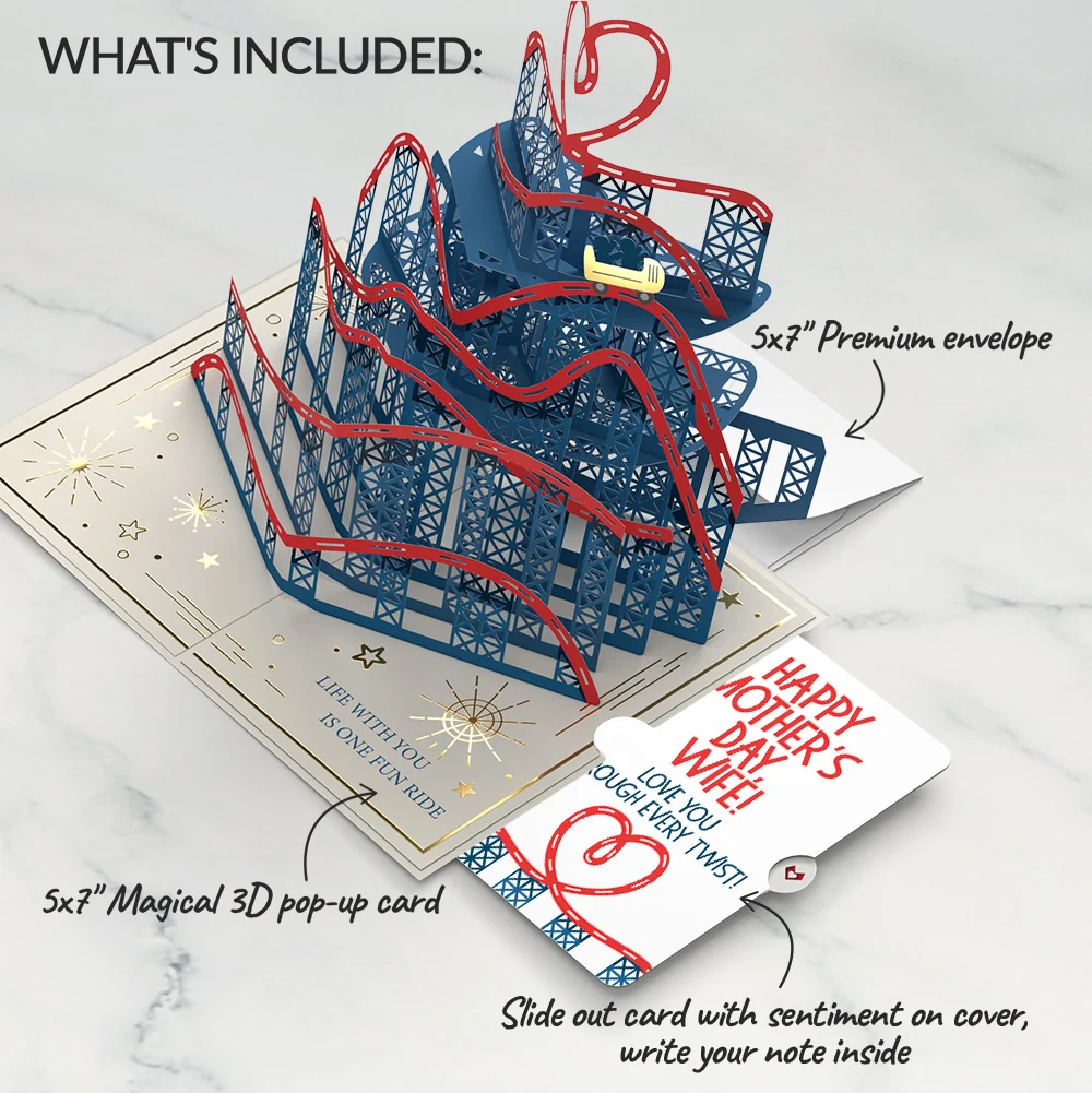 Lovepop Love Rollercoaster Mother’s Day Pop-Up Card and Sentiment Set for Wife - Image 2