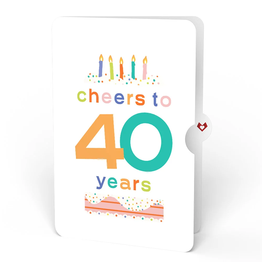 Lovepop Wishing You a Happy 40th Birthday Music and Lights Pop-Up Card and Confetti Cake Sentiment Set Candle - Image 4