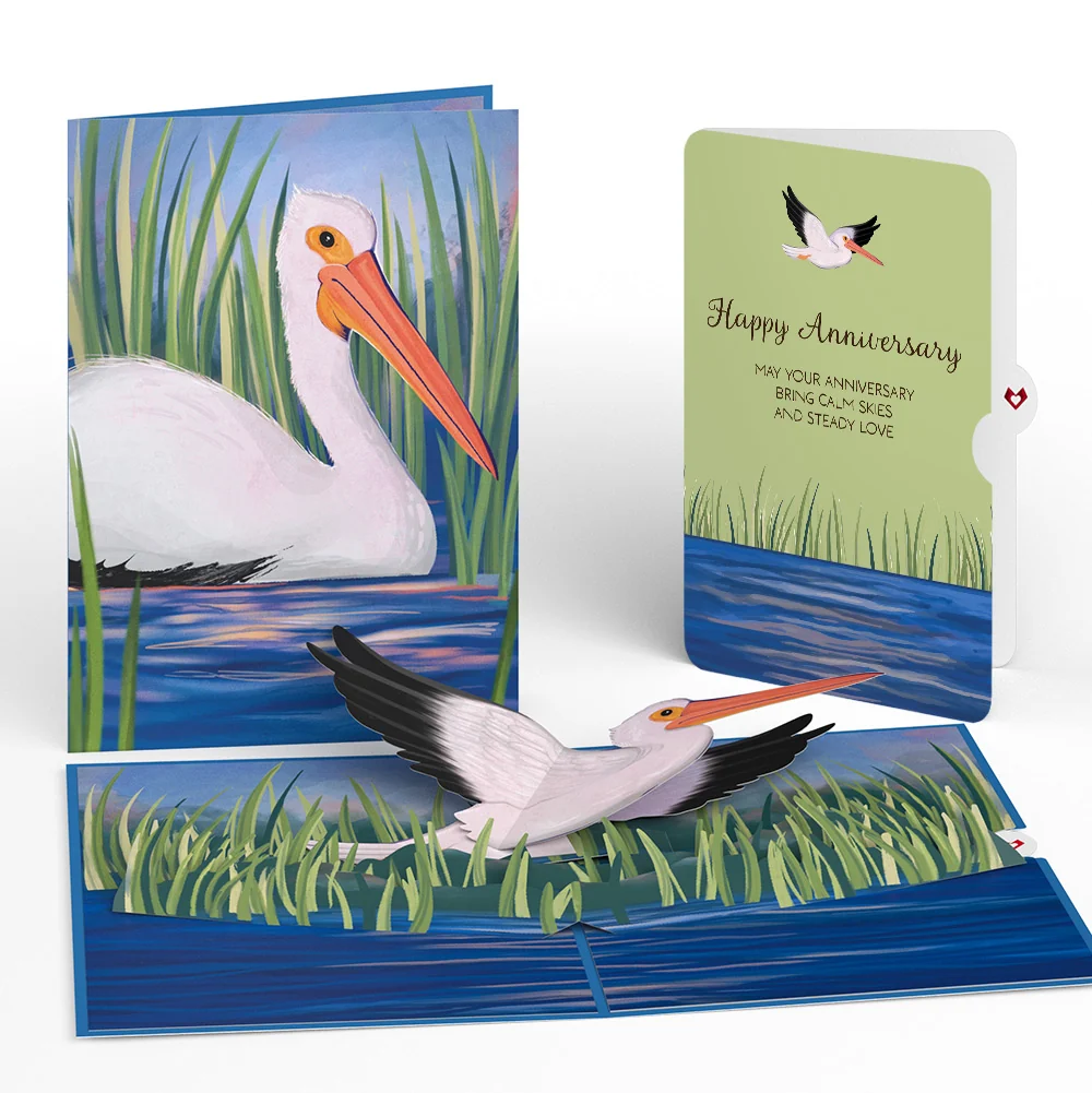 Lovepop Pelican in the Marsh Anniversary Pop-Up Card and Sentiment Set