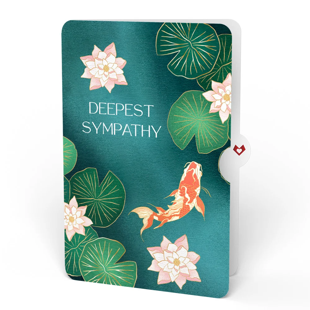 Lovepop Koi Fish and Lotus Pond Sympathy Pop-Up Card and Sentiment Set - Image 4