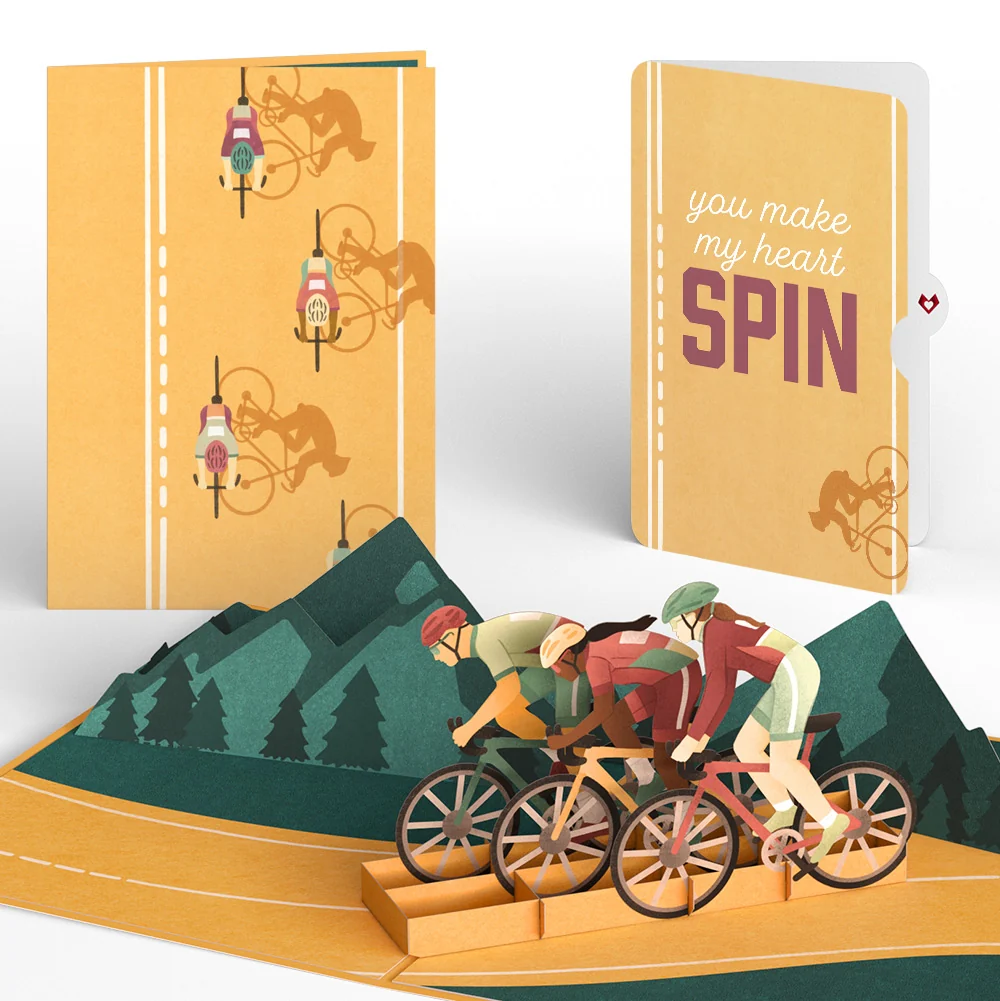 Lovepop On the Ride Biking Love Pop-Up Card and Sentiment Set Bicycle
