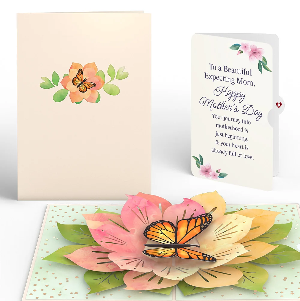 Lovepop Monarch Butterfly Bloom Mother's Day Pop-Up Card and Sentiment Set for Expecting Mom