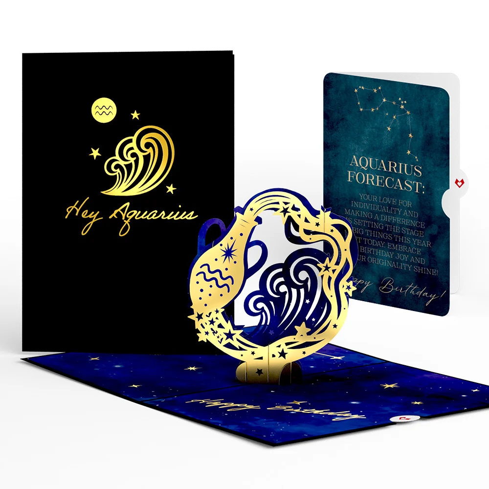 Lovepop Aquarius Zodiac Birthday Pop-Up Card and Sentiment Set