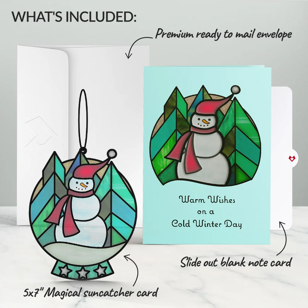 Lovepop Warm Wishes Snowman Suncatcher Card - Image 6