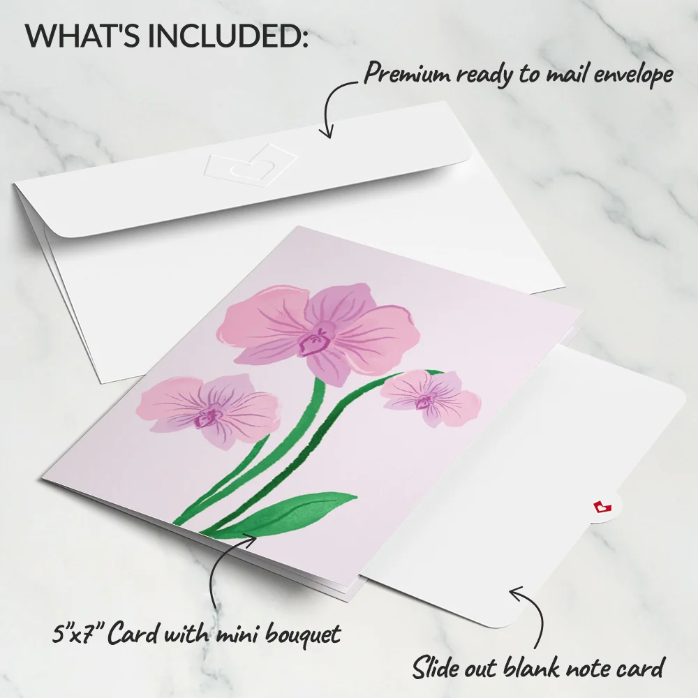 Lovepop Orchid Card with Mini Bouquet - Image 5