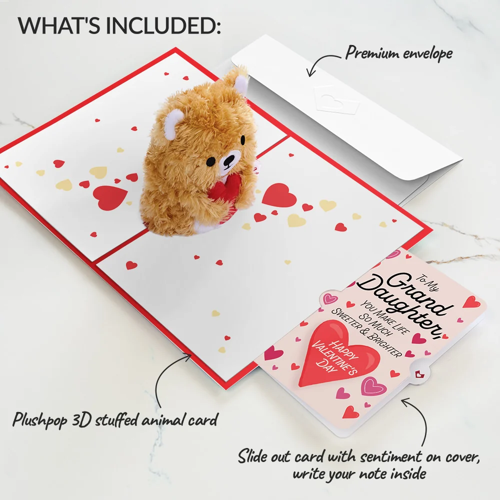 Lovepop You're The Beary Best Valentine Plushpop Card and Sentiment Set for Granddaughter - Image 2