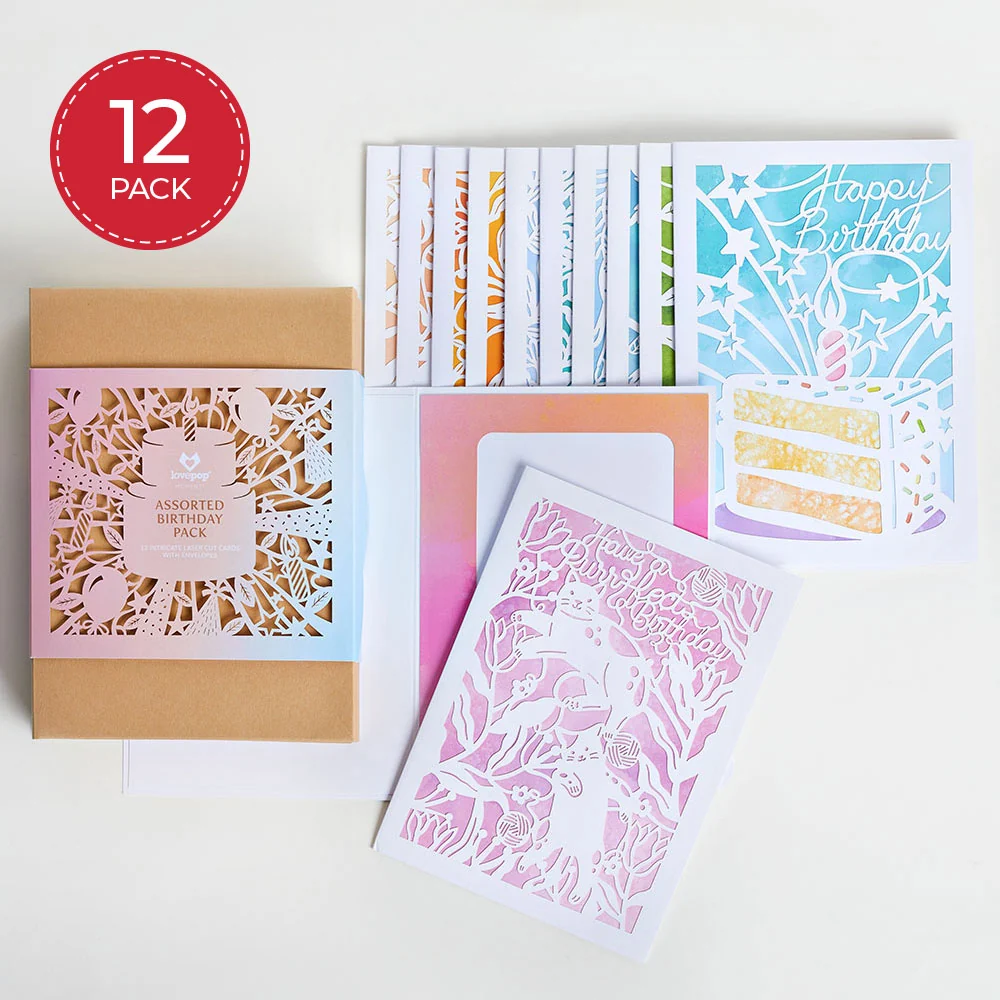 Lovepop Birthday Pack (Assorted 12-Pack): Lovepop Moments Card