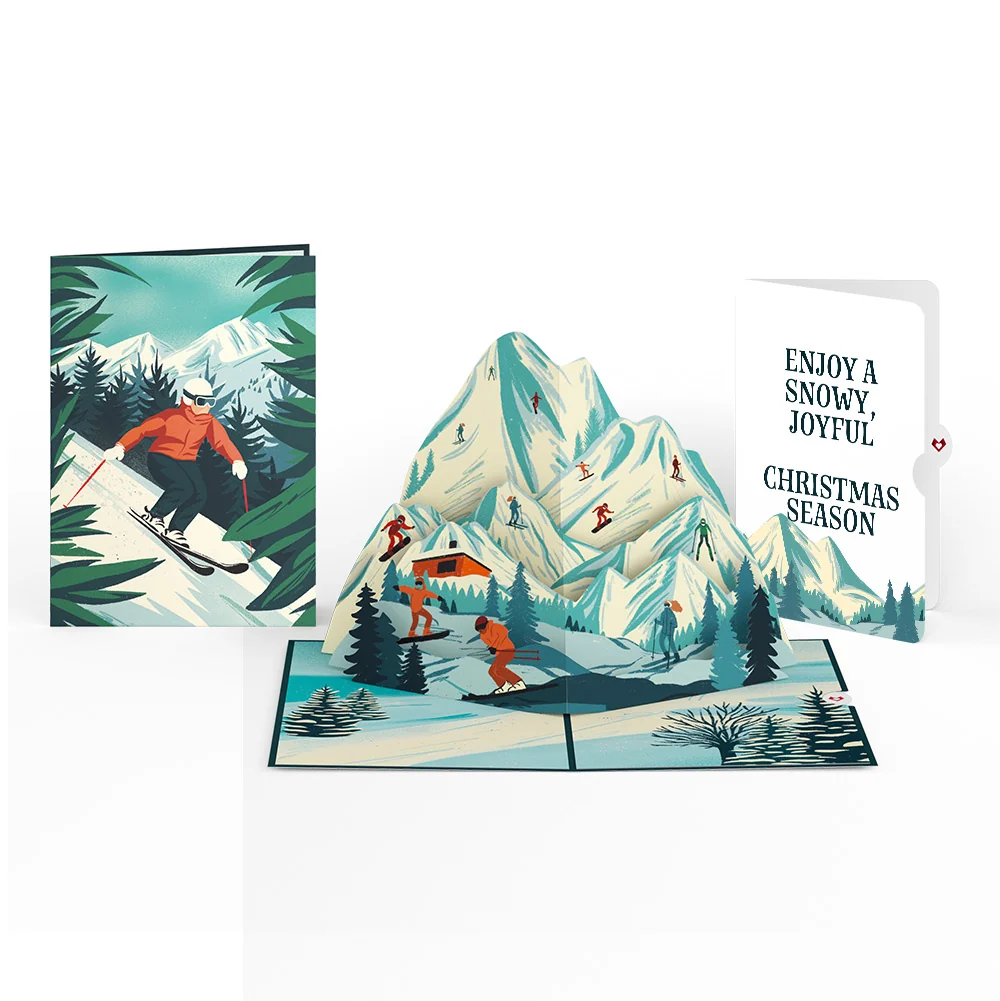 Lovepop Mountain Ski Adventure Christmas Pop-Up Card and Sentiment Set Poster