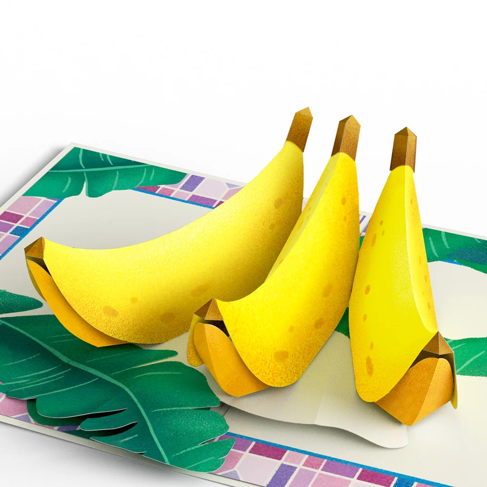 Lovepop Tropical Bananas Thank You Pop-Up Card and Sentiment Set Cream - Image 3