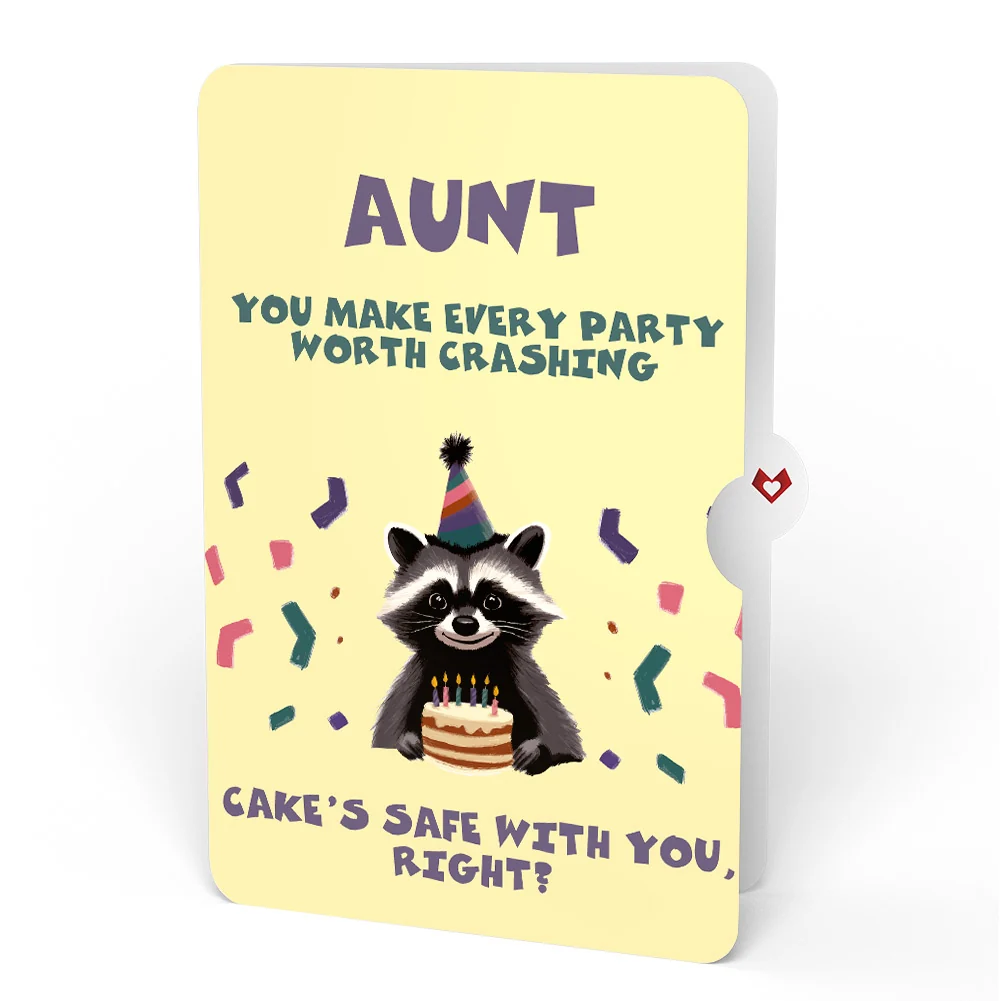 Lovepop Go Feral Raccoon Birthday Pop-Up Card and Sentiment Set for Aunt Candle - Image 4