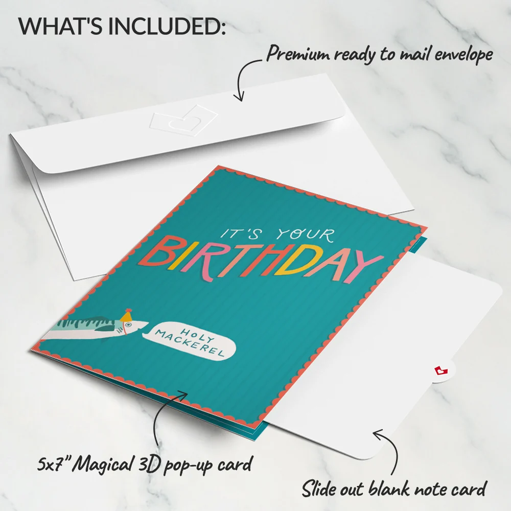Lovepop Holy Mackerel, It's Your Birthday Pop-Up Card Lid - Image 6