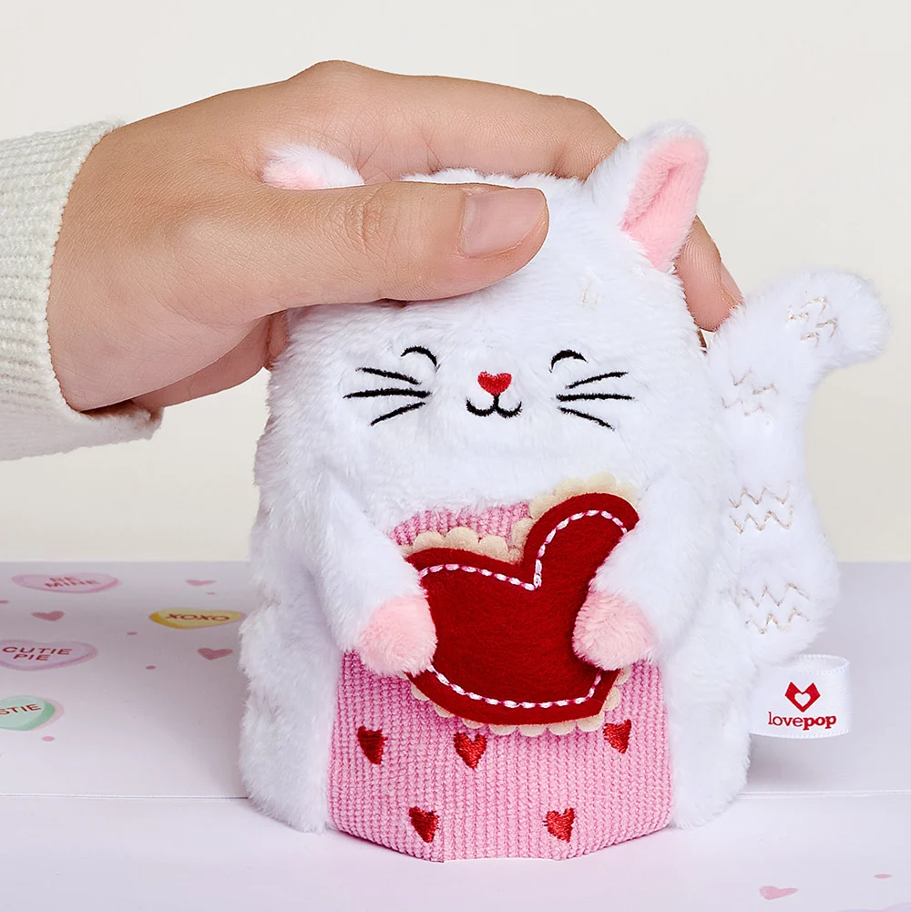 Lovepop 'Happy Valentine's Day' Love Cat Plushpop Card and Sentiment Set for Daughter - Image 3