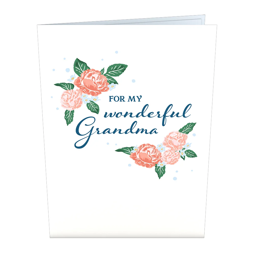 Lovepop For My Wonderful Grandma Card with Mini Bouquet - Image 4