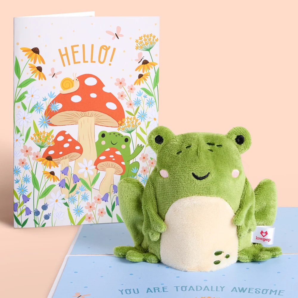 Lovepop ‘Toadally Awesome’ Frog Plushpop Card and Bouquet Bundle - Image 2