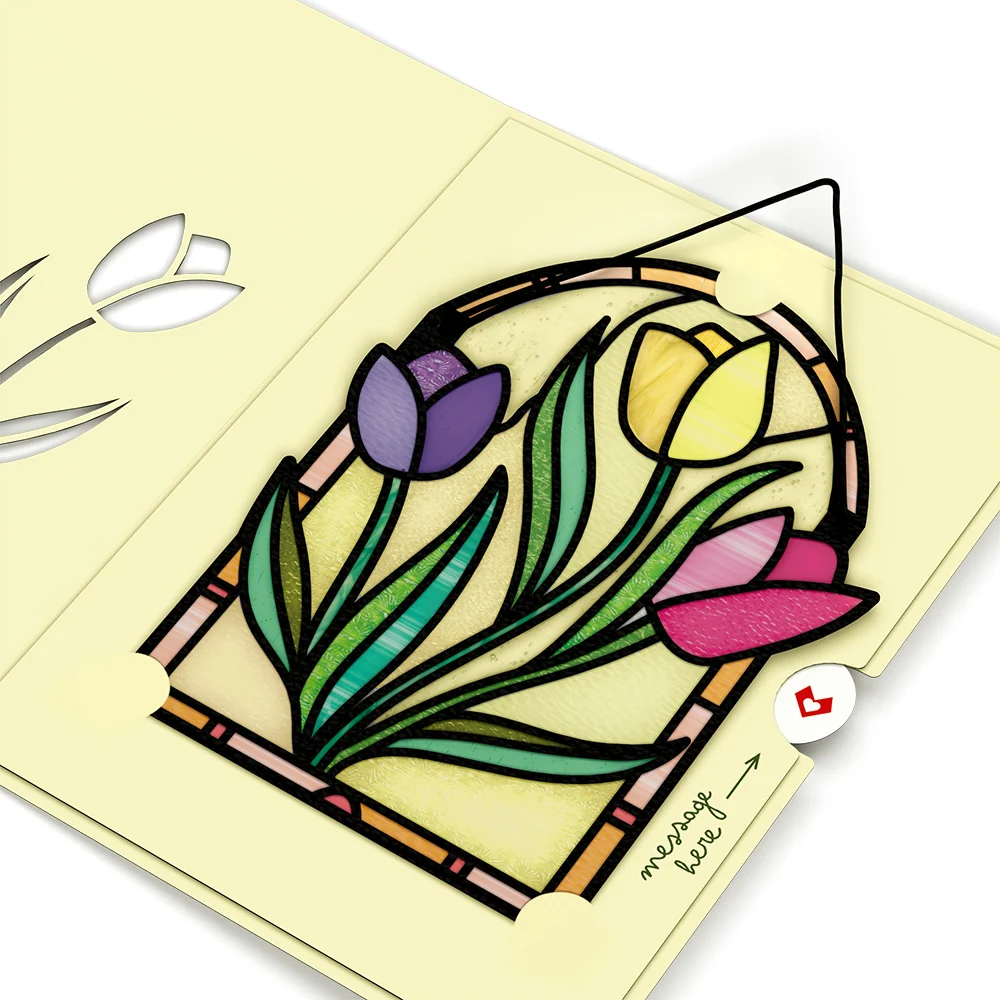 Lovepop Here for You Tulips Suncatcher Card - Image 4