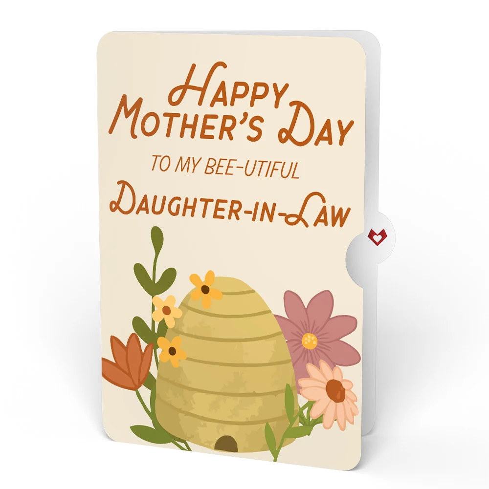 Lovepop Botanical Bee Mother’s Day HeartFelt Charm Card and Sentiment Set for Daughter-in-law Cream - Image 4
